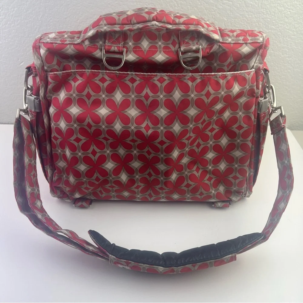 Ju Ju Be Gray Pink Crossbody Backpack Diaper Bag Tote